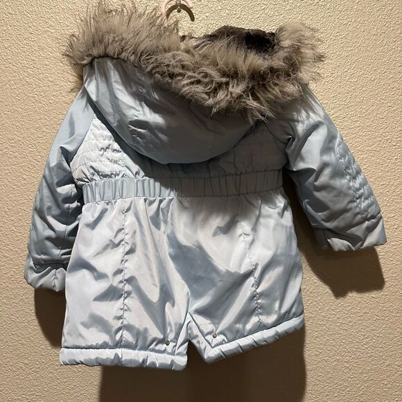 NWOT Jessica Simpson Baby Blue Pufder Jacket w/ Fauk Fur Hood Size 3T - Picture 9 of 13
